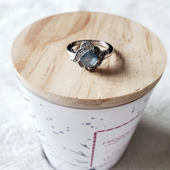Sterling silver 925 topaz and cubic ring